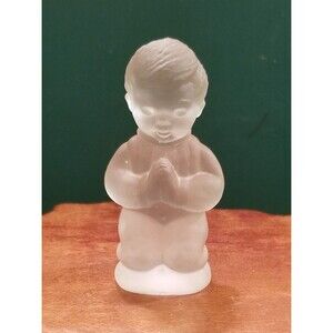 Vintage Goebel Frosted Glass Praying Boy Figurine 2.75" High